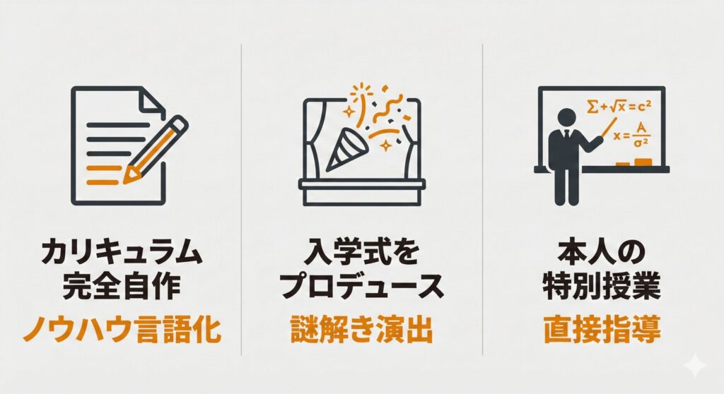 松丸亮吾氏が本気で関わっていることを示す3つの特徴（カリキュラム自作、入学式演出、直接指導）