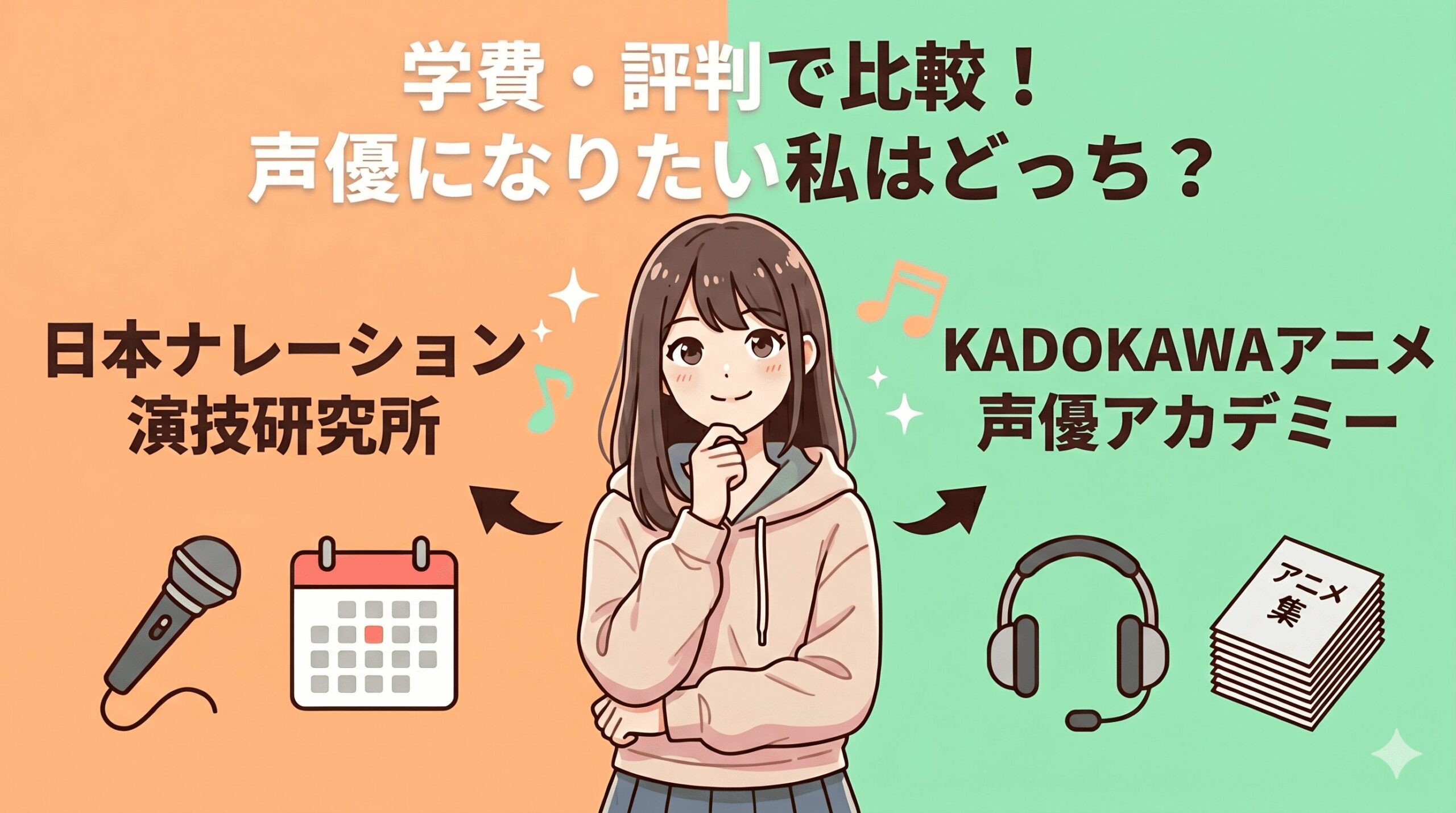 日ナレとKADOKAWAの学費や評判を比較したアイキャッチ画像